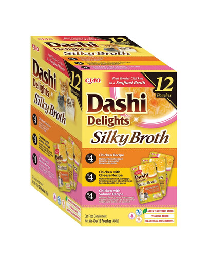 INABA Cat Dashi Delights Silky Broth Mix smaków z kurczakiem 12x40 g