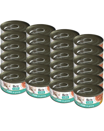 BRIT Care Cat Real Tuna in Gravy 24x80 g filety z tuńczyka w bulionie, mokra karma dla kotów