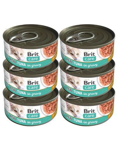 BRIT Care Cat Real Tuna in Gravy 6x80 g filety z tuńczyka w bulionie, mokra karma dla kotów