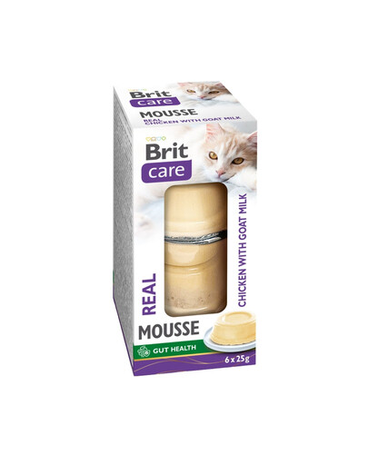 BRIT Care Cat Mousse Real Chicken with Goat Milk 6x25 g mus z kurczakiem i kozim mlekiem dla kotów