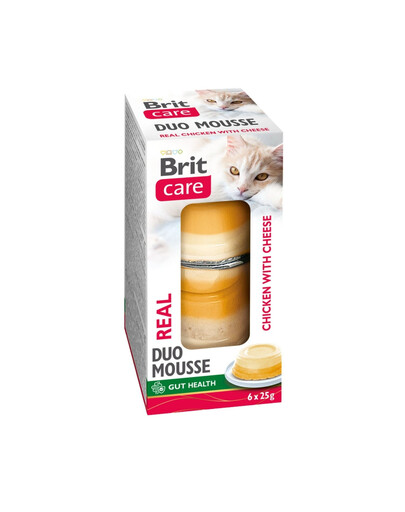 BRIT Care Cat Double Layer Mousse Real Chicken with Cheese 6x25 g mus z kurczakiem i serem dla kotów