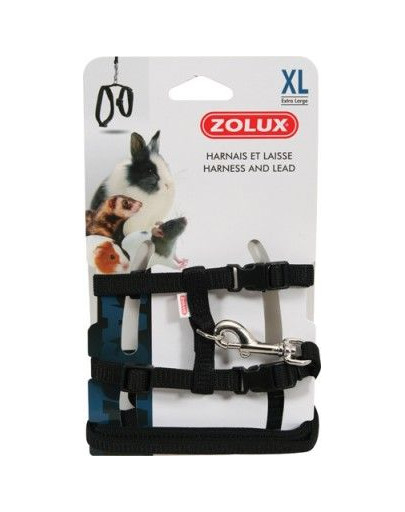 Zolux petnešos su pavadėliu triušiams XL 1,2 m juoda
