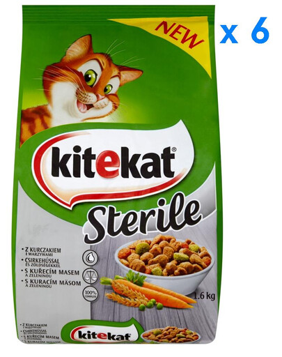 KITEKAT Sterile kuřecí a zelenina 1.6 kg x6