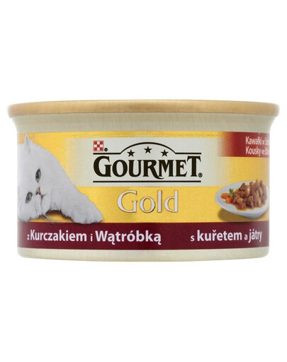 Gourmet Gold vištienos ir kepenėlėmių gabaliukai padaže 85 g