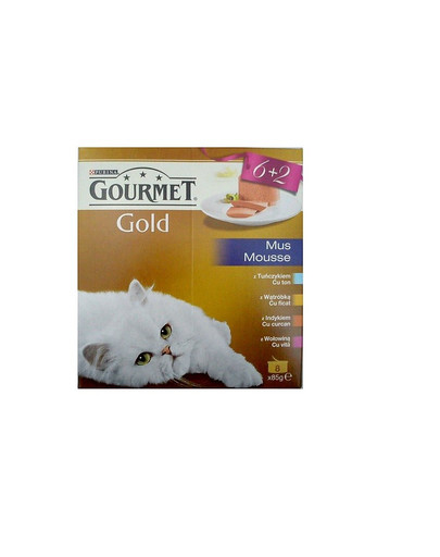 GOURMET Gold Mus 8x85g 6+2 - 4 příchutě