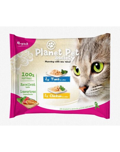 Planet Pet Society Tuńczyk w wodzie i Kurczak w wodzie 4 x 50 g