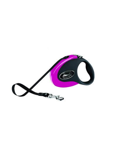 Flexi Collection Small rožinis automatinis juostinis pavadėlis šunims iki 12 kg 3 m