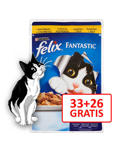 FELIX Fantastic Z Kurczakiem 100g 33 + 26 Gratis