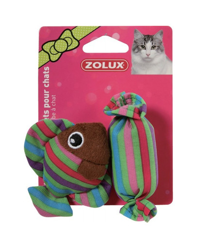Zolux žaislas Candy Toys - žaislas žuvis su saldainiu ir katžolė žalias