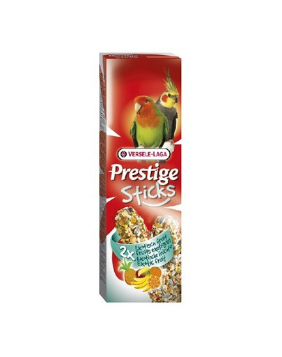 Versele-Laga Prestige Sticks Big Parakeets Exotic Fruit 140 g - burbuolės su egzotiniais vaisiais vidutinėms papūgoms