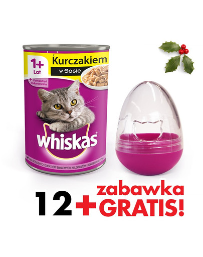 WHISKAS Puszka z kurczakiem w sosie 400 g x12