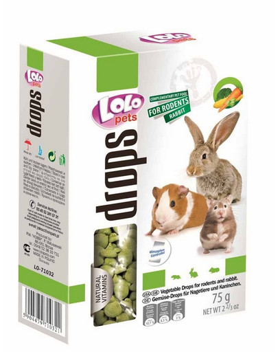 Lolo Pets Vegetable Drops maistas graužikams 75 g