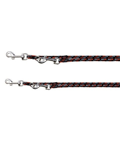Trixie reguliuojamas pavadėlis mountain Rope, L–XL 2 m / 13 mm, juodas-oranžinis