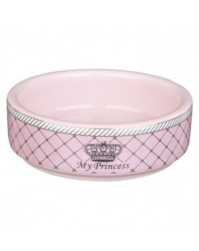 Trixie keramikinis dubenėlis My Princess jūrų kiaulytėms ir triušiams 250 ml / 11 cm rožinis