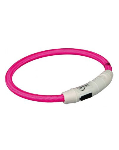 Trixie šviečiantis antkaklis su USB, L–XL 65 cm / 7 mm, rožinis