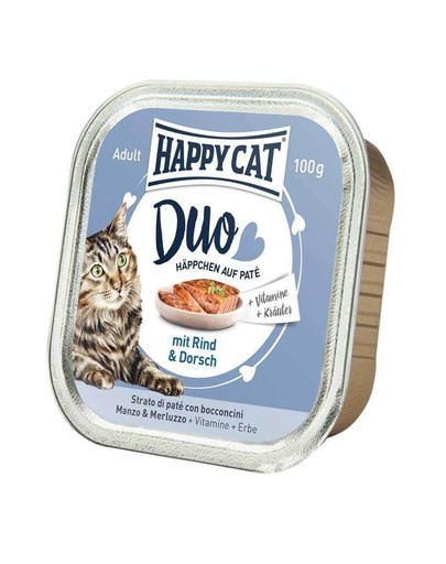 Happy Cat Duo pasteet veiseliha ja tursk 100 g