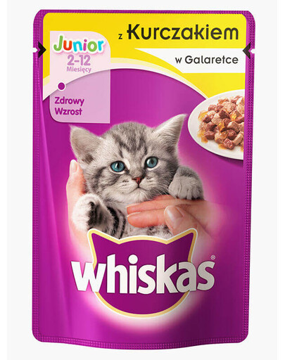 WHISKAS Junior konservuotas maistas kačiukams su vištiena 100 g
