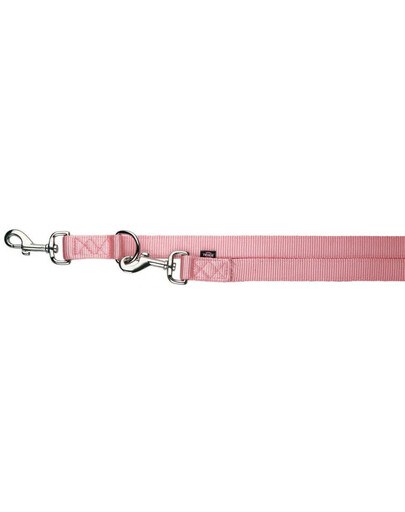 Trixie reguliuojamas dvigubas pavadėlis Premium, XS-S 2 m / 15 mm, rožinis