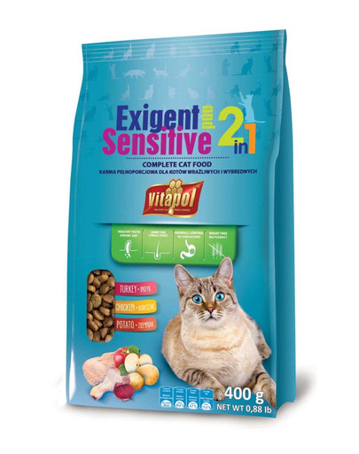 Vitapol Exigent and Sensitive - maistas katėms 400 g