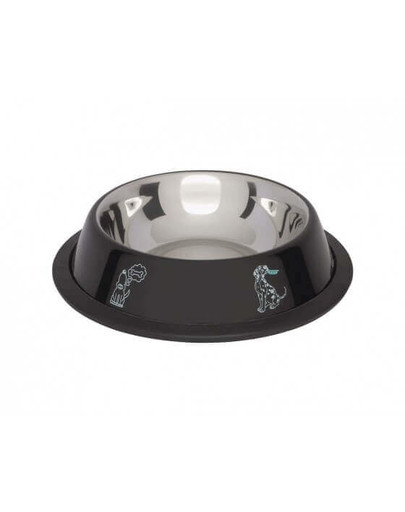Lolo Pets dubenėlis su guma juodas 0,7 l