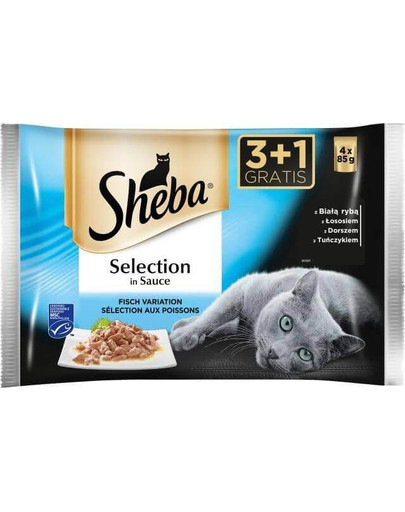 SHEBA Selection in Sauce Smaki Rybne sos 13 x (4 x 85g)
