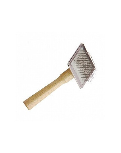 Lolo Pets vienpusis šepetys su medine rankena 12,5 x 6 cm