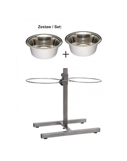 Lolo Pets reguliuojamas stovas su dubenėliais 1,8  l metalinis