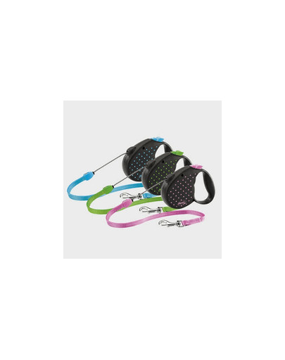 Flexi Color Dots S automatinis virvinis pavadėlis 5 m rožinis