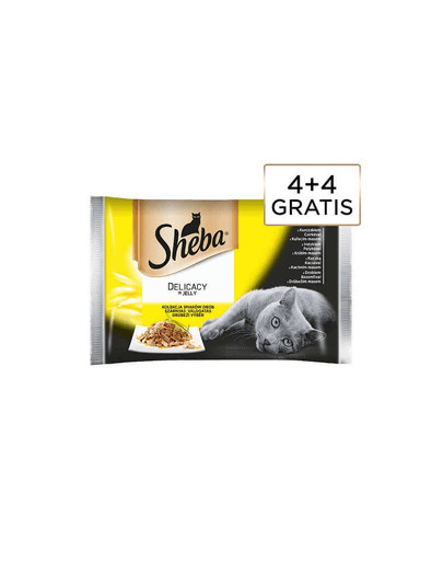 SHEBA Drobiowe Dania 4 saszetki + 4 GRATIS