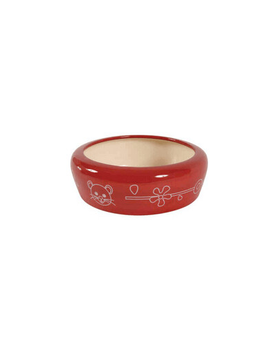 Zolux keramikinis dubenėlis graužikams neleidžiantis išsipilti vandeniui 700 ml raudonas