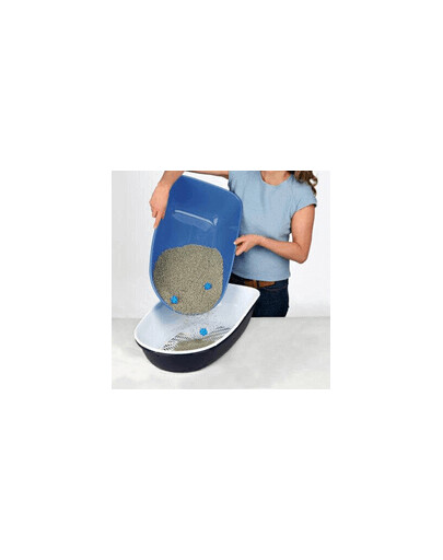 TRIXIE Kočičí WC pro kočku Berto 39 × 22 × 59 cm  modrý/šedý