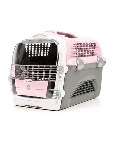 CATIT Design Cabrio transportavimo dėžė 35x33x51 cm rožinė/pilka