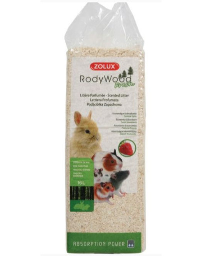 Zolux kraikas Rodywood Fresh braškių kvapo 16 L