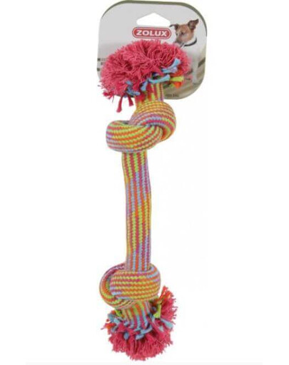 Zolux žaislas virvė su 2 mazgais spalvota 30 cm