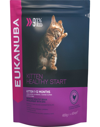 EUKANUBA Cat Kitten All Breeds Healthy Start Chicken & Liver 0.4 kg