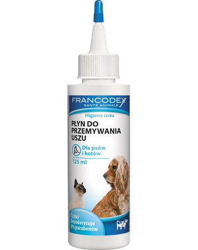 FRANCODEX vedelik koerte ja kasside kõrvade puhastamiseks 125 ml