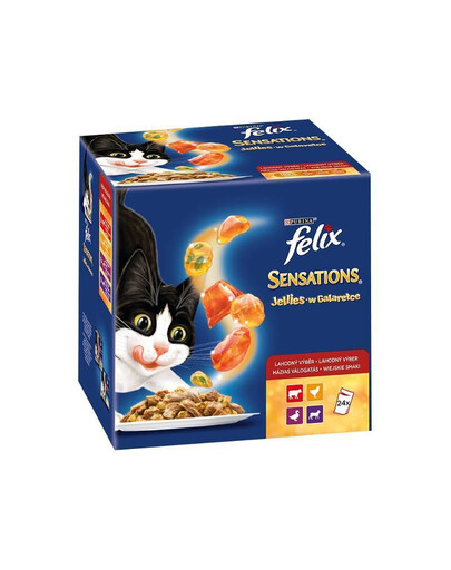 FELIX Sensations Jellies konservai drebučiuose 24X100 g