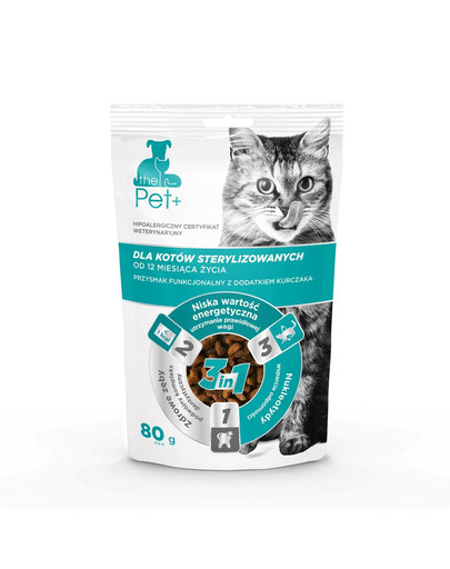 thePet+ Cat Sterilised Treat skanėstai sterilizuotoms katėms 80 g