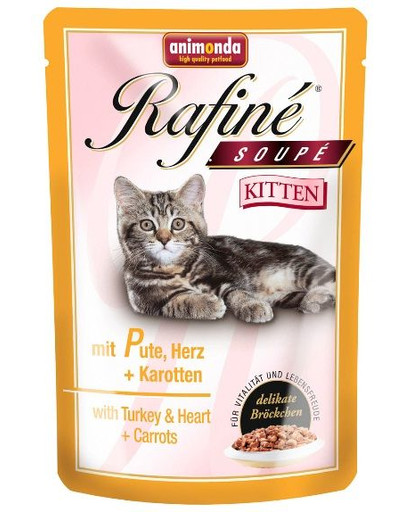 Animonda Rafine Soupe Kitten su kalakutų širdimis ir morkomis 100 g