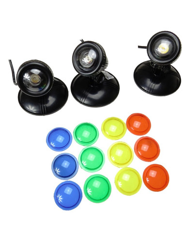 AQUA NOVA veekindel LED lamp 3x1W 12V värvilised klaasid