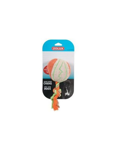 Zolux žaisliukas šunims kamuoliukas su virvėmis ir garsu oranžinis