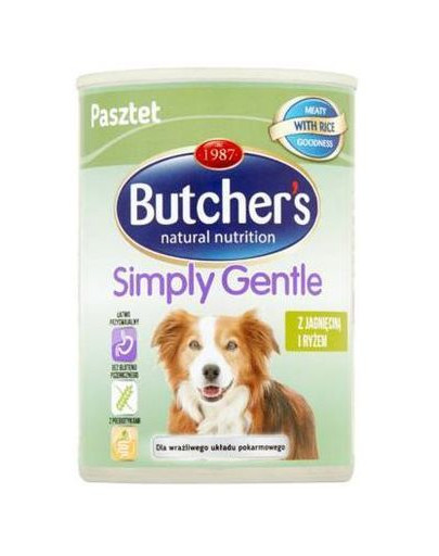BUTCHER'S Simply Gentle kalkuni- ja riisikonserv 390 g