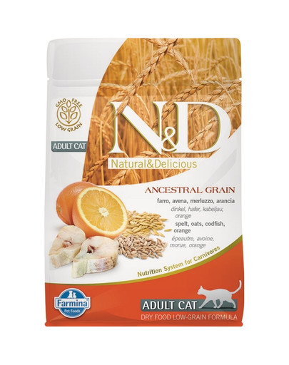 FARMINA N&D Low Grain Fish & oranž Adult Cat 5 kg