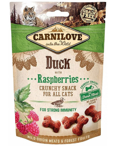 CARNILOVE Crunchy snacks krõbedad maiuspalad pardiliha ja vaarikatega 50 g