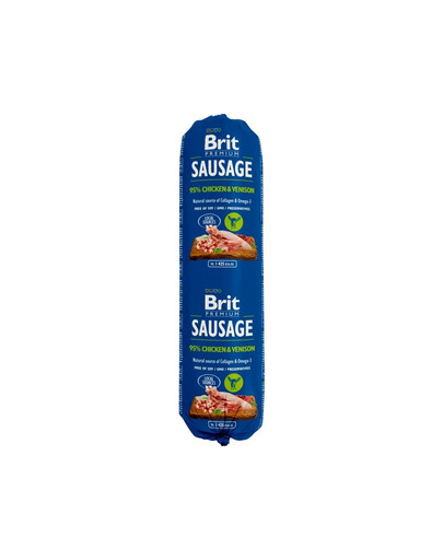 BRIT Premium Sausage Chicken & Venison dešra su vištiena ir žvėriena 800 g