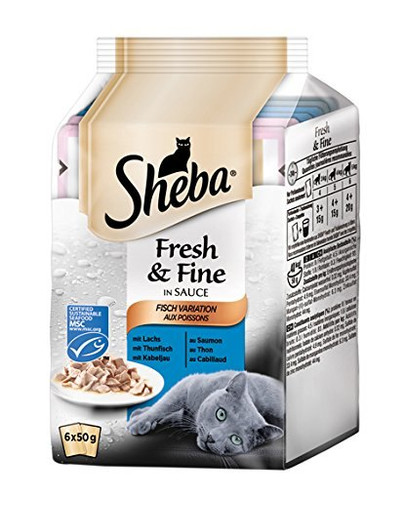 SHEBA Fresh & Fine konservų rinkinys su žuvim 12 x 6 x 50 g