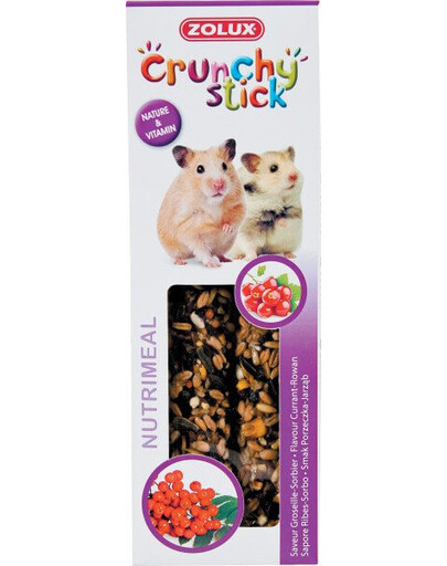 Zolux Crunchy Stick maisitõlvikud hamstritele sõstarde ja roosiõitega 115 g