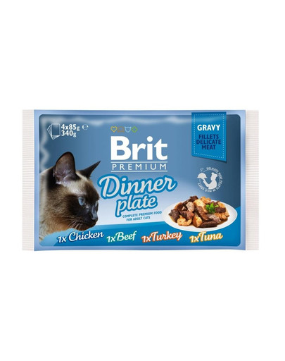 BRIT Premium Cat pouch gravy filee Dinner plate kassikonserv 340 g (4x85 g) kastmes