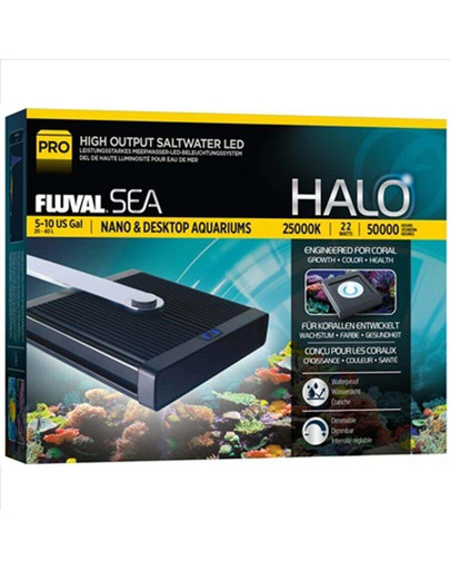 Fluval Halo Marine and Reef Nano jūrinių akvariumų LED šviestuvas 22W