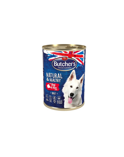 BUTCHER'S Natural&Healthy Dog pasteet veiseliha ja riisiga 390 g